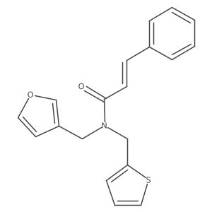 N-(furan-3-ylmethyl)-N-(thiophen-2-ylmethyl)cinnamamide结构式