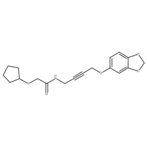 N-(4-(benzo[d][1,3]dioxol-5-yloxy)but-2-yn-1-yl)-2-(cyclopentylthio)acetamide Structure