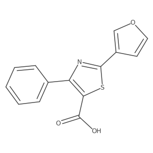 2-(Furan-3-yl)-4-phenylthiazole-5-carboxylic acid结构式