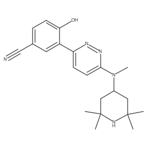 4-Hydroxy-3-(6-(methyl(2,2,6,6-tetramethylpiperidin-4-yl)amino)pyridazin-3-yl)benzonitrile结构式