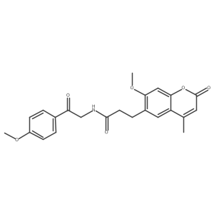 3-(7-methoxy-4-methyl-2-oxo-2H-chromen-6-yl)-N-[2-(4-methoxyphenyl)-2-oxoethyl]propanamide结构式