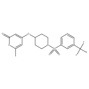 6-methyl-4-((1-((3-(trifluoromethyl)phenyl)sulfonyl)piperidin-4-yl)oxy)-2H-pyran-2-one Structure