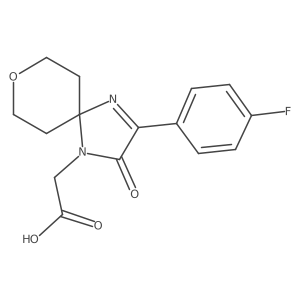 2-(3-(4-Fluorophenyl)-2-oxo-8-oxa-1,4-diazaspiro[4.5]dec-3-en-1-yl)acetic acid Structure