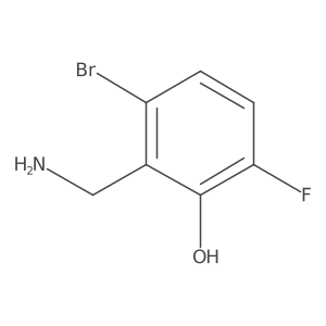 6-Bromo-3-fluoro-2-hydroxybenzylamine结构式
