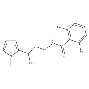 2-chloro-6-fluoro-N-(3-hydroxy-3-(1-methyl-1H-pyrrol-2-yl)propyl)benzamide结构式