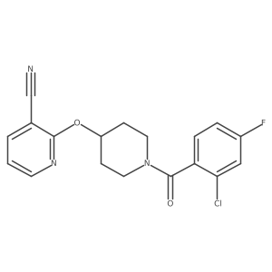 2-((1-(2-Chloro-4-fluorobenzoyl)piperidin-4-yl)oxy)nicotinonitrile结构式