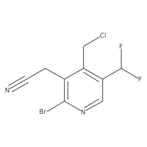 2-(2-Bromo-4-(chloromethyl)-5-(difluoromethyl)pyridin-3-yl)acetonitrile Structure