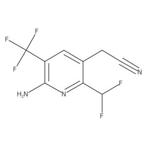 2-(6-Amino-2-(difluoromethyl)-5-(trifluoromethyl)pyridin-3-yl)acetonitrile结构式