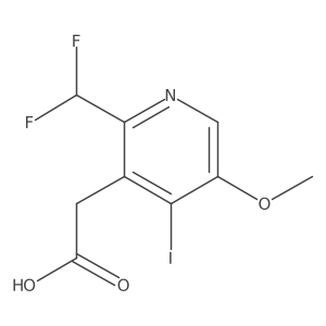 2-(Difluoromethyl)-4-iodo-5-methoxypyridine-3-acetic acid Structure