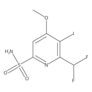 2-(Difluoromethyl)-3-iodo-4-methoxypyridine-6-sulfonamide结构式