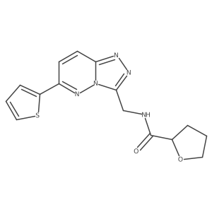 N-((6-(thiophen-2-yl)-[1,2,4]triazolo[4,3-b]pyridazin-3-yl)methyl)tetrahydrofuran-2-carboxamide结构式