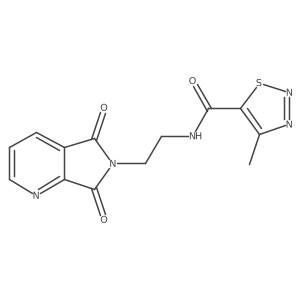 N-(2-(5,7-dioxo-5H-pyrrolo[3,4-b]pyridin-6(7H)-yl)ethyl)-4-methyl-1,2,3-thiadiazole-5-carboxamide结构式