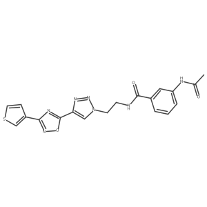 3-acetamido-N-(2-(4-(3-(thiophen-3-yl)-1,2,4-oxadiazol-5-yl)-1H-1,2,3-triazol-1-yl)ethyl)benzamide Structure