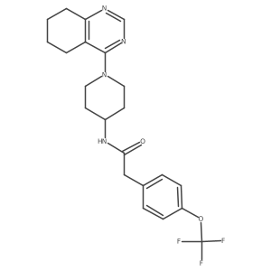 N-[1-(5,6,7,8-tetrahydroquinazolin-4-yl)piperidin-4-yl]-2-[4-(trifluoromethoxy)phenyl]acetamide结构式