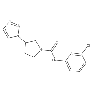 N-(3-chlorophenyl)-3-(1H-1,2,3-triazol-1-yl)pyrrolidine-1-carboxamide结构式
