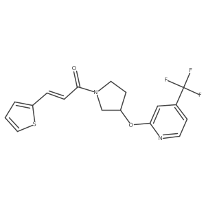 (E)-3-(thiophen-2-yl)-1-(3-((4-(trifluoromethyl)pyridin-2-yl)oxy)pyrrolidin-1-yl)prop-2-en-1-one Structure