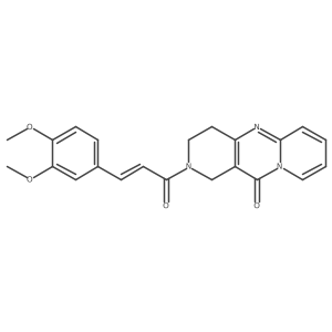(E)-2-(3-(3,4-dimethoxyphenyl)acryloyl)-3,4-dihydro-1H-dipyrido[1,2-a:4',3'-d]pyrimidin-11(2H)-one Structure
