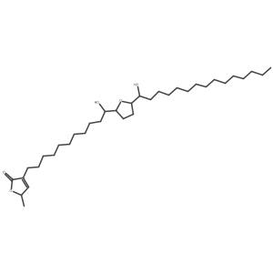 (5S)-3-[(11S)-11-Hydroxy-11-[(2S,5R)-tetrahydro-5-[(1R)-1-hydroxypentadecyl]-2-furanyl]undecyl]-5-methyl-2(5H)-furanone结构式