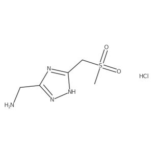[5-(Methanesulfonylmethyl)-4H-1,2,4-triazol-3-yl]methanamine hydrochloride结构式