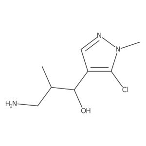 3-amino-1-(5-chloro-1-methyl-1H-pyrazol-4-yl)-2-methylpropan-1-ol结构式