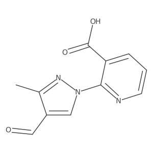 2-(4-formyl-3-methyl-1H-pyrazol-1-yl)pyridine-3-carboxylic acid结构式
