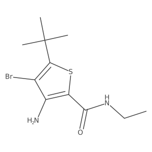 3-amino-4-bromo-5-tert-butyl-N-ethylthiophene-2-carboxamide结构式
