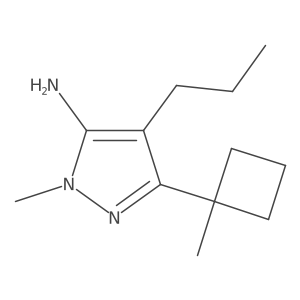 1-methyl-3-(1-methylcyclobutyl)-4-propyl-1H-pyrazol-5-amine结构式
