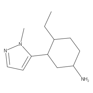 4-ethyl-3-(1-methyl-1H-pyrazol-5-yl)cyclohexan-1-amine结构式