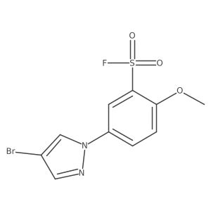 5-(4-bromo-1H-pyrazol-1-yl)-2-methoxybenzene-1-sulfonyl fluoride结构式