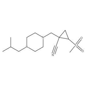 2-Methanesulfonyl-1-{[4-(2-methylpropyl)piperazin-1-yl]methyl}cyclopropane-1-carbonitrile结构式