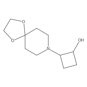 trans-2-{1,4-Dioxa-8-azaspiro[4.5]decan-8-yl}cyclobutan-1-ol结构式