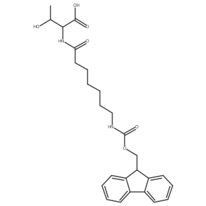 (2S,3R)-2-[7-({[(9H-fluoren-9-yl)methoxy]carbonyl}amino)heptanamido]-3-hydroxybutanoic acid Structure