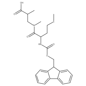 3-[(2S)-2-({[(9H-fluoren-9-yl)methoxy]carbonyl}amino)-N-methyl-4-(methylsulfanyl)butanamido]-2-methylpropanoic acid Structure