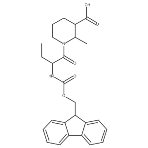1-[2-({[(9H-fluoren-9-yl)methoxy]carbonyl}amino)butanoyl]-2-methylpiperidine-3-carboxylic acid结构式
