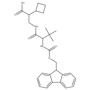 2-cyclobutyl-3-[2-({[(9H-fluoren-9-yl)methoxy]carbonyl}amino)-3,3-dimethylbutanamido]propanoic acid结构式
