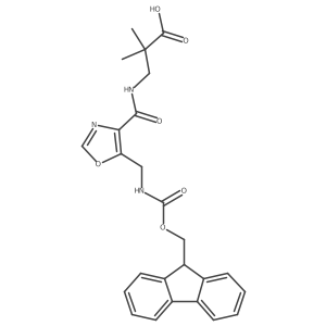 3-({5-[({[(9H-fluoren-9-yl)methoxy]carbonyl}amino)methyl]-1,3-oxazol-4-yl}formamido)-2,2-dimethylpropanoic acid结构式