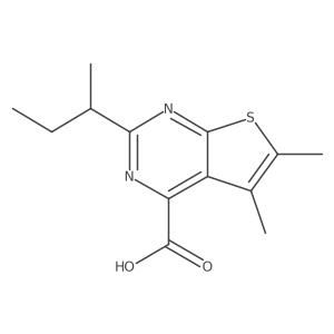 2-(Butan-2-yl)-5,6-dimethylthieno[2,3-d]pyrimidine-4-carboxylic acid Structure