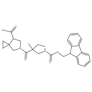5-{2-[({[(9H-fluoren-9-yl)methoxy]carbonyl}amino)methyl]-2-methylbutanoyl}-5-azaspiro[2.4]heptane-7-carboxylic acid结构式