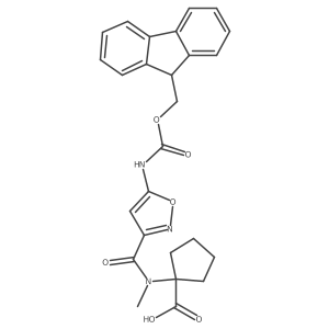 1-[N-methyl5-({[(9H-fluoren-9-yl)methoxy]carbonyl}amino)-1,2-oxazole-3-amido]cyclopentane-1-carboxylic acid结构式