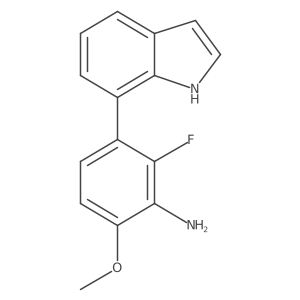 2-fluoro-3-(1H-indol-7-yl)-6-methoxyaniline Structure