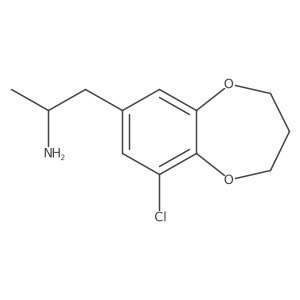 (2R)-1-(9-chloro-3,4-dihydro-2H-1,5-benzodioxepin-7-yl)propan-2-amine结构式