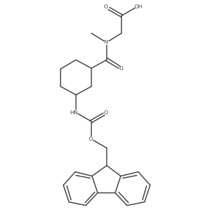 rac-2-{1-[(1R,3R)-3-({[(9H-fluoren-9-yl)methoxy]carbonyl}amino)cyclohexyl]-N-methylformamido}acetic acid结构式