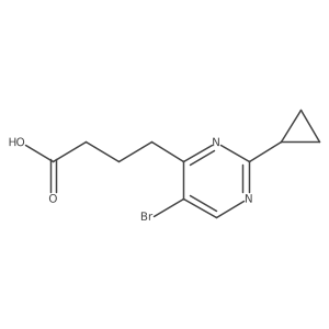 4-(5-Bromo-2-cyclopropylpyrimidin-4-yl)butanoic acid结构式