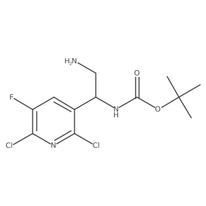 tert-butyl N-[2-amino-1-(2,6-dichloro-5-fluoropyridin-3-yl)ethyl]carbamate结构式