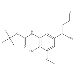 tert-butyl N-[5-(1-amino-3-hydroxypropyl)-2-hydroxy-3-methoxyphenyl]carbamate Structure