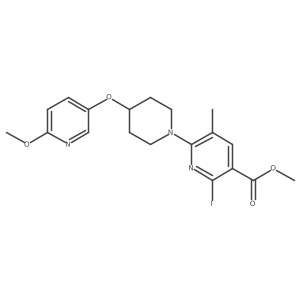 Methyl 2-iodo-6-[4-[(6-methoxy-3-pyridinyl)oxy]-1-piperidinyl]-5-methyl-3-pyridinecarboxylate结构式
