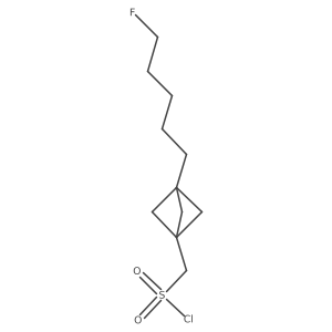 [3-(5-Fluoropentyl)-1-bicyclo[1.1.1]pentanyl]methanesulfonyl chloride结构式