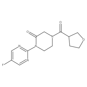 1-(5-Fluoropyrimidin-2-yl)-4-(oxolane-3-carbonyl)piperazin-2-one Structure