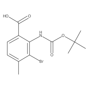 3-Bromo-2-{[(tert-butoxy)carbonyl]amino}-4-methylbenzoic acid Structure