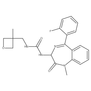 1-[5-(2-fluorophenyl)-1-methyl-2-oxo-2,3-dihydro-1H-1,4-benzodiazepin-3-yl]-3-[(3-methyloxetan-3-yl)methyl]urea Structure